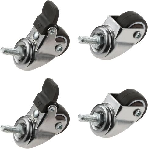 4Pcs 1 Inch Furniture Casters Wheels Small Shopping Trolley Swivel Caster Wheels Mute Crib Caster with Brake(A) in Saudi Arabia