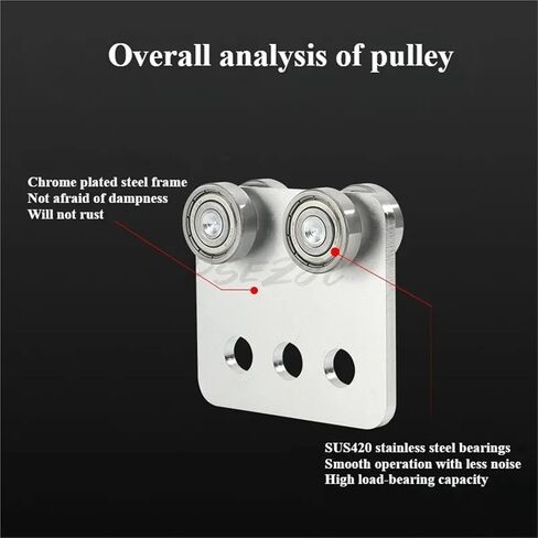 Chrome Plated Steel Frame Square Pulley Assembly Load-Bearing Stainless Steel Bearing Sliding Door Pulley in Saudi Arabia