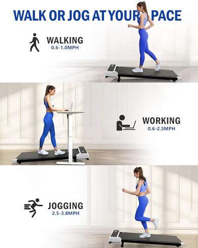 Walking Pad with Incline,2 in 1 Walking Pad Treadmill for Walking and Running, Under Desk Treadmill 5% Incline for Home/Office with LED Display in Saudi Arabia