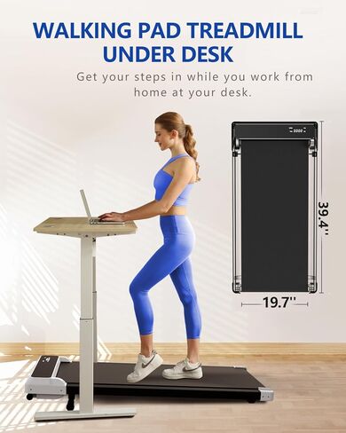 Walking Pad with Incline,2 in 1 Walking Pad Treadmill for Walking and Running, Under Desk Treadmill 5% Incline for Home/Office with LED Display in Saudi Arabia