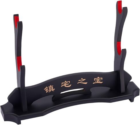 OLYCRAFT 2 فئة سيف خشبي ، 15.4x10.2x3.9 بوصة ، رف شاشة ساموراي ساموراي سافيرف حامل مع شخصية صينية لكاتانا واكزاشي تانتو in Kuwait