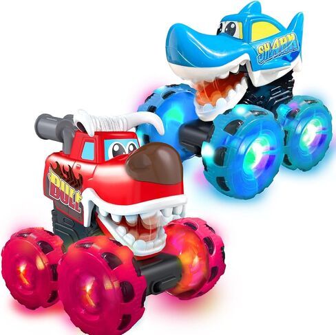 stargo - Bull Monster Truck Toys - Light Up Chomping Pull Back Truck | Birthday Gifts for Toddlers, Boys Toys, Monster Truck Children’s Toys for Kids, Boys, Girls Ages 3-5 4-6 5-7 4-8 in Kuwait