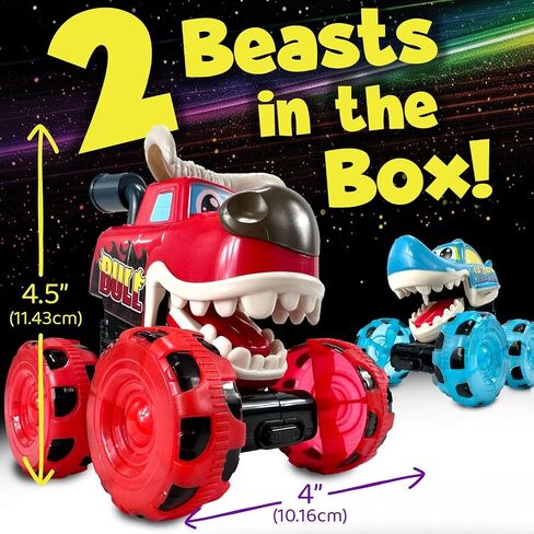 stargo - Bull Monster Truck Toys - Light Up Chomping Pull Back Truck | Birthday Gifts for Toddlers, Boys Toys, Monster Truck Children’s Toys for Kids, Boys, Girls Ages 3-5 4-6 5-7 4-8 in Kuwait