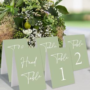 31Pcs Sage Green Table Numbers Head Table 1-30 Wedding Table Signs Reserved Seating Signs for Wedding Birthday Party Reception in Kuwait