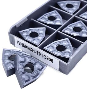 Indexable Carbide Lathe Tool Hard Alloy WNMG080404 TF IC907 IC908 External Turning Tools Carbide Lathe Cutter Tool Turning (Size : WNMG080404 TF IC907) in Kuwait