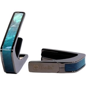 Thalia Guitar Capo for Acoustic and Electric - Series Deluxe with Universal Human Touch Fets - Capo Premium for Acoustic Guitar 6 و 12 String ، Electric & Classical - Black Chrome - Azure Seas in Kuwait