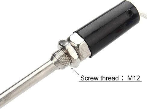 Thermocouple 200mm Thread M12 Type K PT100 Temperature Sensor 0-600°C Probe Screw Probe 1Pcs(Type K 2M) in Saudi Arabia