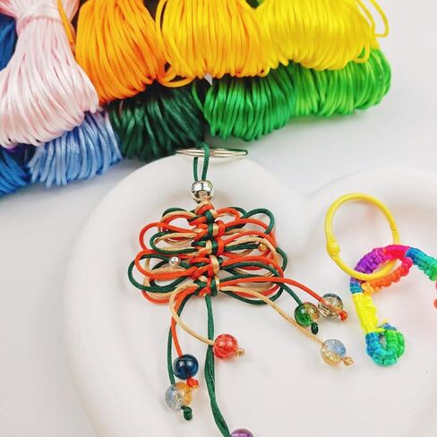 Frehapkids 2.5mm 20 Colors Nylon String for Bracelets, Jewelry Making Satin Cord for Friendship Bracelets, Keychain, Lanyard, Knotting in Saudi Arabia