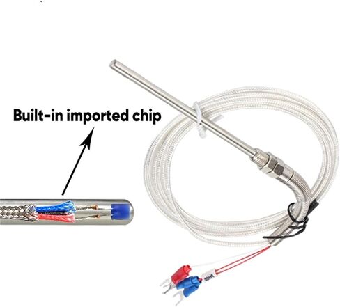 WZPT-03 PT100 M8 Threaded Type Probe Temperature Sensor Thermocouple with 3 Wire Cable 1Pcs(PT100 Type M8 0.5m,50mm) in Saudi Arabia