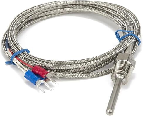 FTARP09 PT100 Type 2m Metal Braided Cable 50mm Probe Head RTD Temperature Sensor 1Pcs(M6 1) in Saudi Arabia