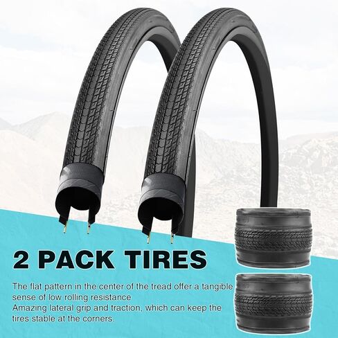 MEGHNA Bike Tire 700C Road Bike Foldable 700 x 35C Tire for Road Racing Fast Rolling Replacement Tire for Road Bicycle Fixed Gear Bike Gravel Bike Hybrid Bike (700 x 35C - 2 Pack - with Tubes) in Saudi Arabia