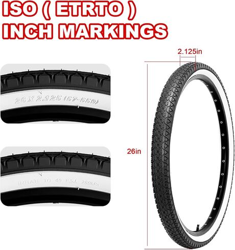 2 عبوة 26x2.125 إطارات الدراجات الطراد ، وإطارات بديلة قابلة للطي لطراد الشاطئ ودراجة التنقل الحضري in Kuwait