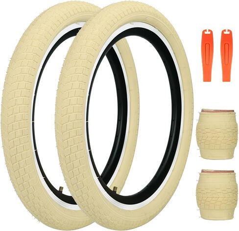 Meghna Kids Bike Tyre 20 × 2.125 بوصة أخاديد فقي مضاد - زلة مع ذراع الإطارات (57-406) استبدال الإطارات القابلة للطي للأطفال BMX Mountain in Kuwait