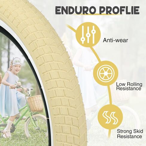 Meghna Kids Bike Tyre 20 × 2.125 بوصة أخاديد فقي مضاد - زلة مع ذراع الإطارات (57-406) استبدال الإطارات القابلة للطي للأطفال BMX Mountain in Kuwait