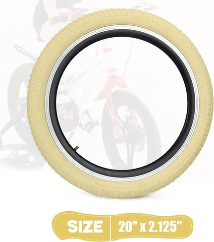Meghna Kids Bike Tyre 20 × 2.125 بوصة أخاديد فقي مضاد - زلة مع ذراع الإطارات (57-406) استبدال الإطارات القابلة للطي للأطفال BMX Mountain in Kuwait