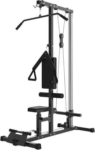 Lat Arom Arow Machine مع محطة بكرة عالية ومنخفضة ، آلة كابل ROW LAT مع دعم الساقين القابل للتعديل ، معدات تمرينات في الظهر الثقيلة للتدريب على قوة الصالة الرياضية المنزلية ، اللون الأحمر الأسود in Kuwait