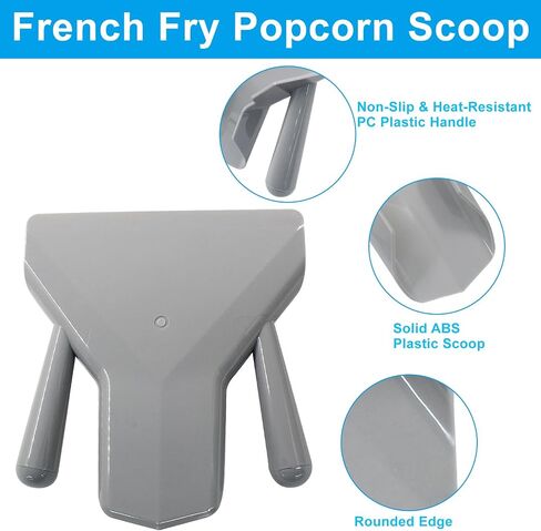 1pc Stainless Steel French Fry Scoop Popcorn Scoop, Popcorn Scooper Quick Fill Tool for Food Bags & Boxes, Right Handle in Saudi Arabia