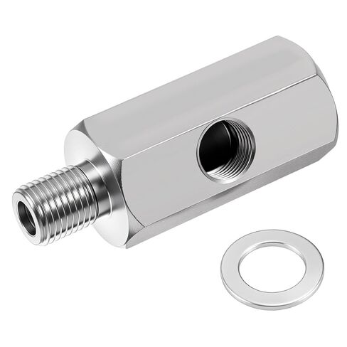 محول تي شيرات استشعار ضغط الزيت ، m10x1.0 أنثى إلى M10 × 1.0 ذكر مع 1/8 NPT المنفذ الجانبي خرطوم الفولاذ المقاوم للصدأ لخط توريد زيت توربو in Saudi Arabia