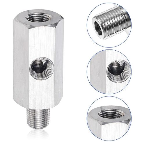 محول تي شيرات استشعار ضغط الزيت ، m10x1.0 أنثى إلى M10 × 1.0 ذكر مع 1/8 NPT المنفذ الجانبي خرطوم الفولاذ المقاوم للصدأ لخط توريد زيت توربو in Saudi Arabia