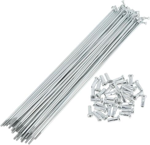 36 Set 14G Bicycle Spokes 193mm Bike Wheel Spokes Galvanized Carbon Steel Silver Tone in Saudi Arabia