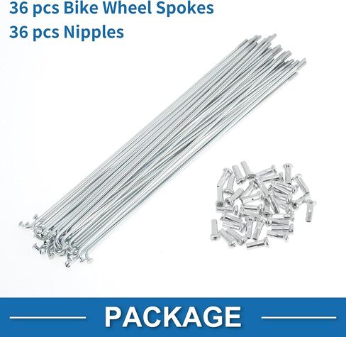 36 Set 14G Bicycle Spokes 193mm Bike Wheel Spokes Galvanized Carbon Steel Silver Tone in Saudi Arabia
