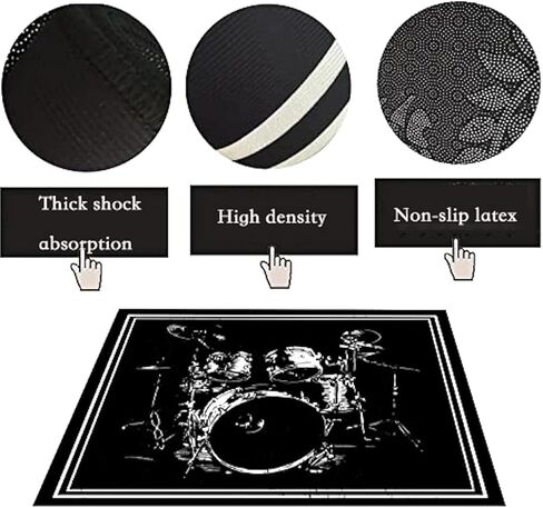 Soundproof Drum Mat Electronic Drum Mat Drum Mat Jazz Drum Soundproofing Mat Vibration Absorbent Mat Alf, 160*120cm in Saudi Arabia
