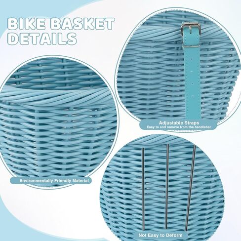 ميغنا سلة الدراجة المنسوجة الدراجة أنيقة نصف دائرة سلة كبيرة للجنسين للدراجة للدراجة سلة الدراجة للنساء للنساء في سن المراهقة ، لركوب الدراجات دراجة الدراجة الجبلية للدراجة القابلة للطي الدراجة الإلكترونية ، ديكور المنزل in Saudi Arabia