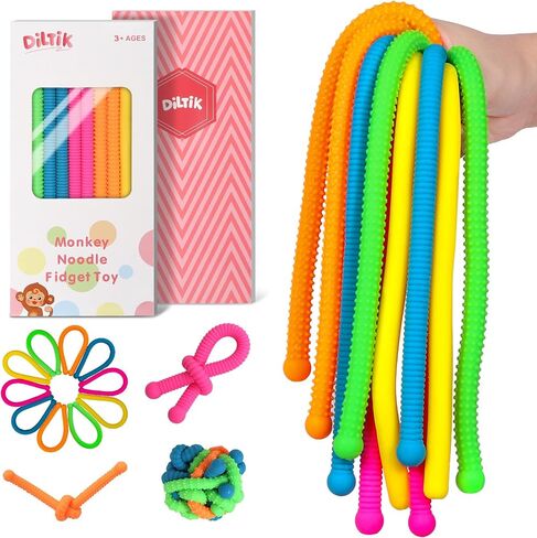 10 Pack Sensory Autism Toys for Kids – Colorful Stretchy Sensory Strings for Kids with Autism, ADHD, Anxiety – Durable Sensory Toys in Gift Box for Boys & Girls, Travel & Classroom Use - Smooth in Saudi Arabia