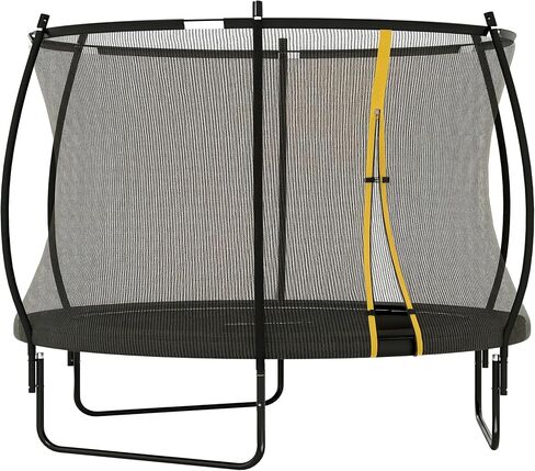Soozier 8ft/10ft trampoline في الهواء الطلق ، الترامبولين الترفيهي مع صافي العلبة ، أعمدة منحنية وغطاء ربيع السلامة للبالغين ، ASTM المعتمدة in Saudi Arabia