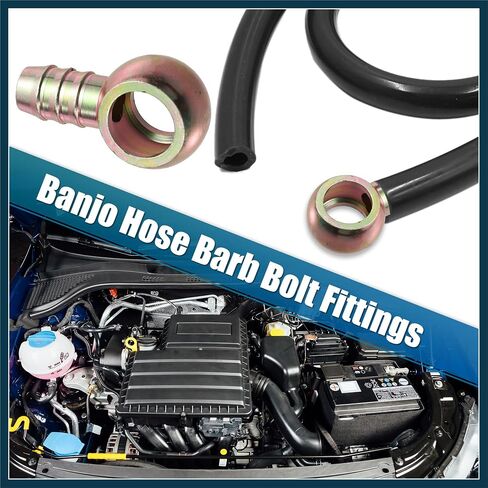 4 Set 18mm Banjo Hose Barb Bolt Fittings Banjo Bolt Washer Bronze Tone with 18mm Spacers for Car Automotive Parts in Saudi Arabia