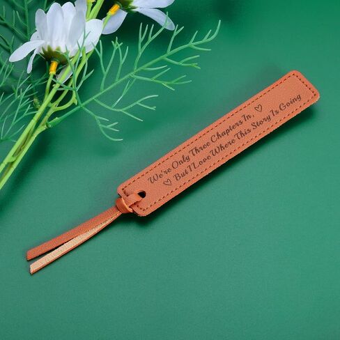 3 Year Anniversary Day Gifts for Him Her Leather Anniversary Day Gifts for Couple 3 Year Wedding Anniversa-ry Day Gift for Men Women Sweetest Day White Elephant Christmas Valentine Leather Bookmark in Saudi Arabia