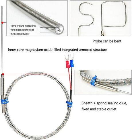 Probe1100 Degree PT100 Ungrounded Controller Sheathed Thermocouple Temperature Sensor 1Pcs(PT100 3mm,200mm) in Saudi Arabia