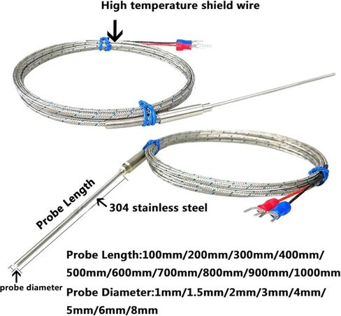Probe1100 Degree PT100 Ungrounded Controller Sheathed Thermocouple Temperature Sensor 1Pcs(PT100 3mm,200mm) in Saudi Arabia