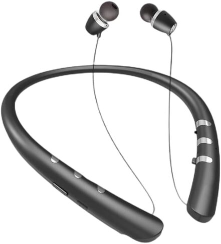 Bluetooth 5.0 Neckband Bluetooth Headphone, Sweat Resistant Noise Cancelling Stereo Headphones, and Retractable Ear Tips for Music, Conference, Videos (Rose Gold) in Kuwait