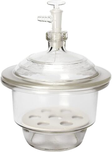 120mm Glass Vacuum Desiccator Jar,12cm Dessicator Dryer,Porcelain Plate & Valve in Saudi Arabia