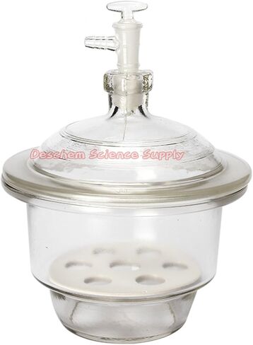 120mm Glass Vacuum Desiccator Jar,12cm Dessicator Dryer,Porcelain Plate & Valve in Saudi Arabia