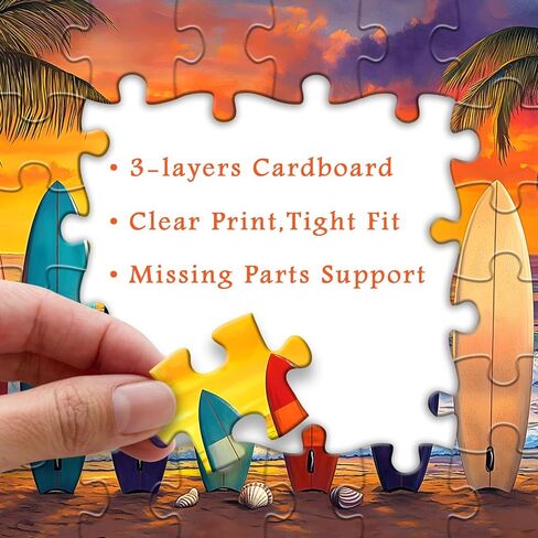 Beach Puzzles for Adults 1000 Pieces, PICKFORU Vintage Summer Puzzle Lounge Chair Beach Vacation, Difficult Seaside Puzzles for Adults, Colorful Art Puzzle as Wall Decor in Saudi Arabia