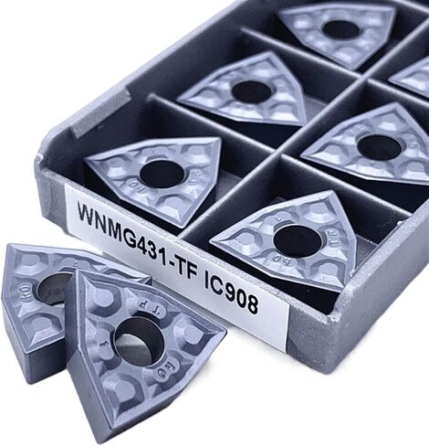Indexable Carbide Lathe Tool Hard Alloy WNMG080404 TF IC907 IC908 External Turning Tools Carbide Lathe Cutter Tool Turning (Size : WNMG080404 TF IC907) in Kuwait
