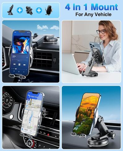 شاحن السيارات اللاسلكي ، شاحن لاسلكي سريع 15 واط للسيارات التلقائي ، مناسب مع iPhone 15 14 13 12 11 Pro Max XS ، Samsung Galaxy S23 Ultra S22 S21 S20 ، S10+ S9+ Note 9 ، إلخ in Kuwait