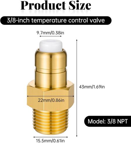 3/8" NPT Thermal Relief Valve for Pressure Washer Parts Pump up to 8 GPM Pressure Brass Safety Valves in Saudi Arabia