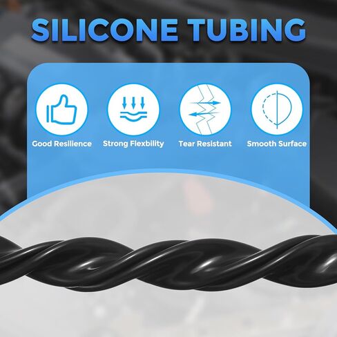 Silicone Tubing,1/2" ID x 5/8" OD Pure Silicon Tube High Temp Silicone Hose [for Home Brewing,Pump Transfer,Aquaponics]-5 ft Length/Black in Saudi Arabia
