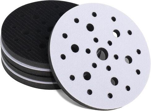 Gekufa 6 inch Interface Pad 5 Pack, 25 Holes Hook & Loop Foam Sanding Pads for Orbital Sander, 6" x 1/2" x 3/4" Polishing Sponge Cushion Pad in Saudi Arabia