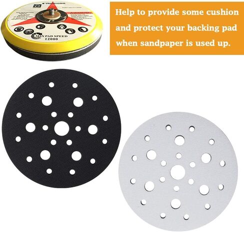 Gekufa 6 inch Interface Pad 5 Pack, 25 Holes Hook & Loop Foam Sanding Pads for Orbital Sander, 6" x 1/2" x 3/4" Polishing Sponge Cushion Pad in Saudi Arabia