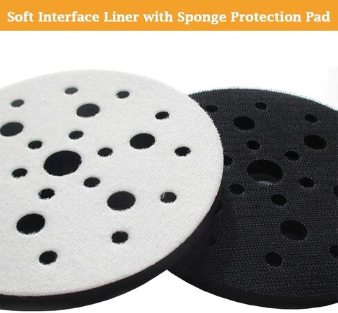 Gekufa 6 inch Interface Pad 5 Pack, 25 Holes Hook & Loop Foam Sanding Pads for Orbital Sander, 6" x 1/2" x 3/4" Polishing Sponge Cushion Pad in Saudi Arabia