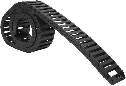 Nylon Drag Chain Cable Carrier Chain Wire Drag Chain 1 Meter Reinforced Nylon PA66 Material High Temperature Resistance Flame Retardant for CNC Machine Electronic Equipment Black in Saudi Arabia