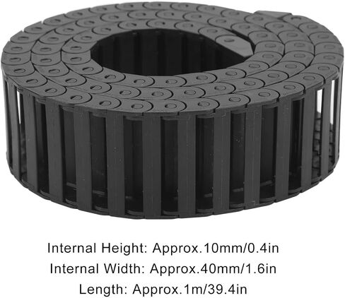Nylon Drag Chain Cable Carrier Chain Wire Drag Chain 1 Meter Reinforced Nylon PA66 Material High Temperature Resistance Flame Retardant for CNC Machine Electronic Equipment Black in Saudi Arabia