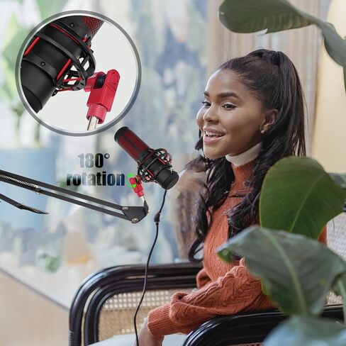 Boxob 2 Set Metal Microphone Mount Adapter لـ HyperX Quadcast ، متوافق مع حامل ميكروفون Quadcast HyperX وذراع الطفرة مع ملحق محول المسمار 3/8 "أو 1/4 بوصة للميكروفون (أحمر) in Saudi Arabia