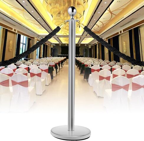 2Pcs 5Ft Stanchion Rope with Snap Hooks, Twisted Post Ropes, Crowd Control Ropes Barrier with Hooks for Engagement Hotel Banquets Parties Venues Decoration (Black Golden) in Saudi Arabia