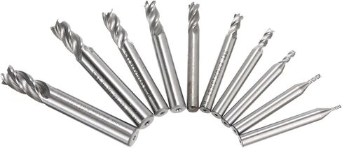 10pcs/set 4 flute end mill hss straight shank bit bit bit tool tool for cnc clet 1.5-10mm cutter cutter in Kuwait