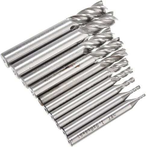 10pcs/set 4 flute end mill hss straight shank bit bit bit tool tool for cnc clet 1.5-10mm cutter cutter in Kuwait